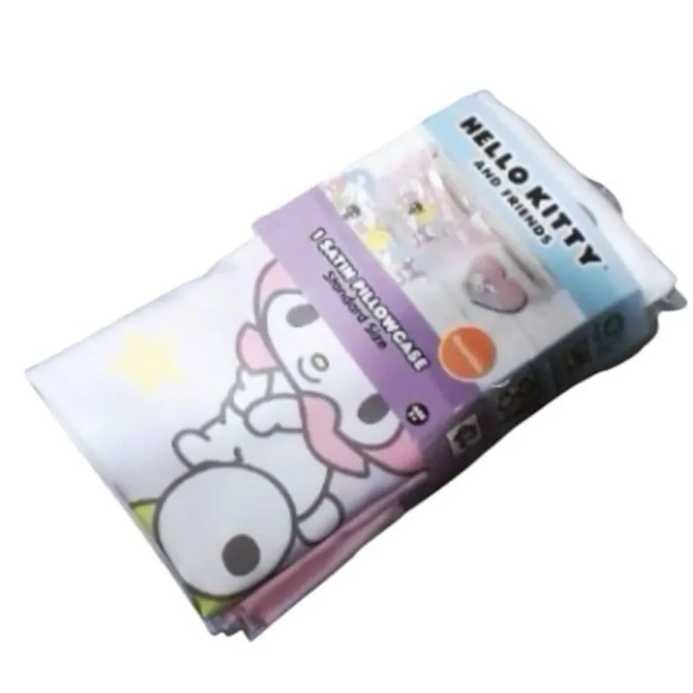 Sanrio Hello Kitty and Friends Pink White Reversible Silky Satin Pillowcase